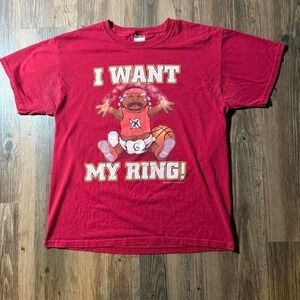 Vintage I Want My Ring LeBron James Cartoon Graphic Red T-Shirt‎ Large